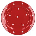 6er Set Essteller flach Emily 27cm rot mit weißen Punkten_Bild_2