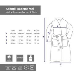 03-Kela-Atlantik-Bademantel-weiss-Bemassung.jpg Bademantel Atlantik weiß 100% Baumwolle Jacquard Größe XL/XXL - 20559_Bild_3