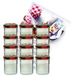12er Set Sturzglas 350 ml To 82 Obst Deckel incl. Diamant Gelierzauber Rezeptheft_Bild_1