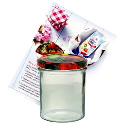 sturzglas-350-ml-obst-2-1-gelier.jpg 12er Set Sturzglas 350 ml To 82 Obst Deckel incl. Diamant Gelierzauber Rezeptheft_Bild_2