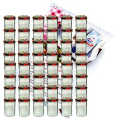 sturzglas-435-ml-obst-2-48-gelier.jpg 50er Set Sturzglas 435 ml To 82 Obst Deckel incl. Diamant Gelierzauber Rezeptheft_Bild_1