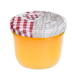 sturz-glas-holz-herz-rotkariert-deckel-230ml-marmel.jpg 25er Set Sturzglas 230 ml To 82 Holz Herz rot Deckel incl. Diamant Gelierzauber Rezeptheft_Bild_3