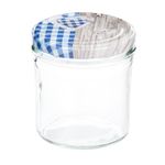 50er Set Sturzglas 350 ml To 82 Deckel Holz-Herz blau incl. Diamant Gelierzauber Rezeptheft_Bild_1