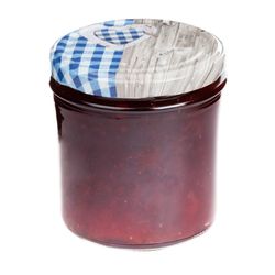 sturz-glas-holz-herz-blaukariert-deckel-350ml-marme.jpg 50er Set Sturzglas 350 ml To 82 Deckel Holz-Herz blau incl. Diamant Gelierzauber Rezeptheft_Bild_3