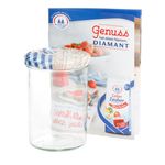 50er Set Sturzglas 435 ml To 82 Deckel Holz Herz blau incl. Diamant Gelierzauber Rezeptheft_Bild_3
