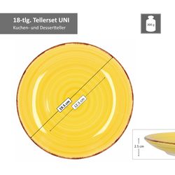 03-hit-uni-bunt-18tlg-set-dessertteller-bemassung.jpg 18tlg. Tellerset Uni Bunt für 6 Personen in unterschiedlichen Farben_Bild_5