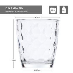 05-Bormioli-Silk-Glas-einzeln-390ml-bemassung_1.jpg 6er Set Silk DOF Wasserglas 39 cl _Bild_5