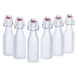 Bormioli-Swing-frosted-Flaschen-0-25-6er-ohne-Fuell.jpg 6er Set Glasflaschen Serie Swing Frosted mit Bügelverschluss 250ml_Bild_2