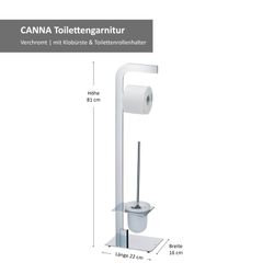 05-21991-Kela-Canna-WC-Garnitur-Bemassung.jpg Toilettengarnitur CANNA aus Metall verchromt - 21991_Bild_4