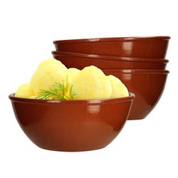 01-99537-Arte-Regal-Schale-1L-6er-set-befuellt.jpg 4er Set Tonschale 18cm braun glasiert 1L - 99537_Bild_1