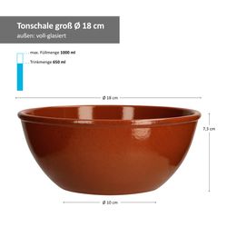 02-99537-Arte-Regal-Schale-1L-bemassung-011.jpg 4er Set Tonschale 18cm braun glasiert 1L - 99537_Bild_2