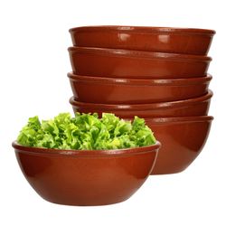 01-99538-Arte-Regal-Schale-650ml-6er-set-befuellt.jpg 6er Set Tonschale 15cm braun glasiert 650ml - 99538_Bild_1