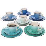 18tlg. Kaffeeservice Blue Curacao für 6 Personen in verschiedenen Blau-Tönen_Bild_1