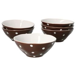 Mercant-Schaelchen-6er-Blanko-02.jpg 6er Set Müslischale braun weiß gepunktet - handgefertigte Schüssel aus Steingut_Bild_2