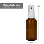 5er Set Apothekerflaschen Glasflasche braun 50ml mit Sprühkopf-Deckel_Bild_3