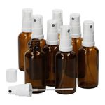8er Set Apothekerflaschen Glasflasche braun 50ml mit Sprühkopf-Deckel_Bild_1