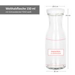 12er Set Weithalsflasche Karaffe 150 ml + To 43 Deckel weiß_Bild_5