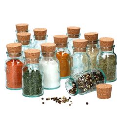 01-VE-Gewuerzglas-12erSet-125ml.jpg 12er Set Gewürzgläser grün 125ml + Korken - zur Aufbewahrung von Kräutern & Gewürzen_Bild_1