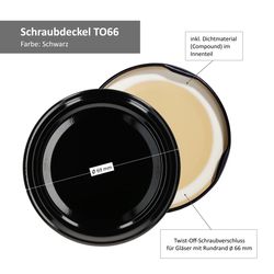 03-TO-66-Deckel-Bemassung-schwarz.jpg JUST MARRIED 50er Set Deckel To 66 Schwarz passend für 125ml Gläser + Hochzeits-Etiketten_Bild_3
