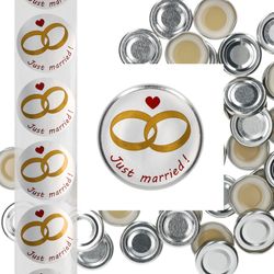 01-sturz-deckel-TO43-50er-sets-uni-mit-etikett-silber.jpg JUST MARRIED 50er Set Deckel To 43 silber passend für 37/53ml Gläser + Hochzeits-Etiketten_Bild_1