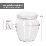 75er Set Marmeladenglas Vaso Orcio 212ml + To63 Deckel weiß_Bild_5