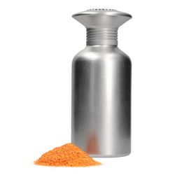 01-hit-pommes-salzstreuer-aluminium-mit-salz-stehend.jpg Pommes Salzstreuer Alu - 22273869_Bild_1