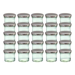 sturzglas-125-ml-silber-25-gelier-ohne-rezeptheft.jpg CAPCRO 25er Set Sturzglas 125 ml Marmeladenglas Einmachglas Einweckglas To 66 silberner Deckel