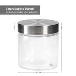 04-17870-kela-bera-vorratsglas-800ml-klein-bemassung.jpg 6er Set Bera Vorratsglas 0.8L_Bild_4
