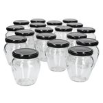18er Set Marmeladenglas Vaso Orcio 212ml + To63 Deckel Schwarz_Bild_2