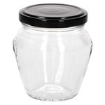 18er Set Marmeladenglas Vaso Orcio 212ml + To63 Deckel Schwarz_Bild_3