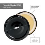 18er Set Marmeladenglas Vaso Orcio 212ml + To63 Deckel Schwarz_Bild_6