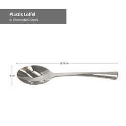 Reflections-Plastik-Loeffel-Bemassung.jpg 25er Set Reflections Löffel Kunststoff silber _Bild_5