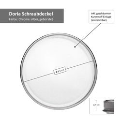Kela-Doria-Gewuerzglaeser-320ml-Deckel-Bemassung.jpg 8er Set Vorratsglas Doria 4x 520ml + 4x 320ml _Bild_4