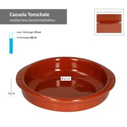 Arte-Real-Cazuela-12cm---Henkel-Bemassung2.jpg 12er Set Cazuela Tonschale Bernd mit Griffen 12cm S - 99510_Bild_4