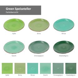Green-Speiseteller-Farbuebersicht-2024.jpg 18tlg. Tellerset Green für 6 Personen in verschiedenen Grün-Tönen_Bild_2