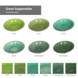 Green-Suppenteller-Farbuebersicht-2024.jpg 18tlg. Tellerset Green für 6 Personen in verschiedenen Grün-Tönen_Bild_4