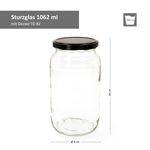 12er Set Rundglas 1062 ml To 82 Schwarzer Deckel incl. Diamant Gelierzauber Rezeptheft_Bild_3
