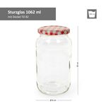 12er Set Rundglas 1062 ml To 82 rot karierter Deckel incl. Diamant Gelierzauber Rezeptheft_Bild_3