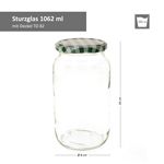 12er Set Rundglas 1062 ml To 82 grün karierter Deckel incl. Diamant Gelierzauber Rezeptheft_Bild_3