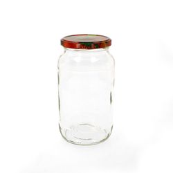 1062ObstSingle.jpg 6er Set Rundglas 1062 ml To 82 Obst Dekor Deckel incl. Diamant Gelierzauber Rezeptheft_Bild_2