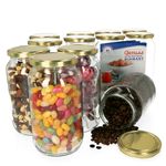 12er Set Rundglas 1062 ml To 82 goldener Deckel incl. Diamant Gelierzauber Rezeptheft_Bild_1