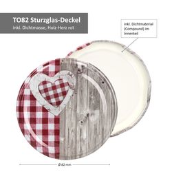TO-82-Deckelmotive-Holz-Herz-rot-Bemassung.jpg 12er Set Rundglas 1062 ml To 82 Holz Herz rot Deckel incl. Diamant Gelierzauber Rezeptheft_Bild_4