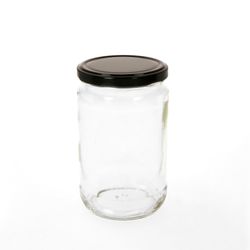 720SchwarzSingle.jpg 12er Set Rundglas 720 ml To 82 schwarzer Deckel incl. Diamant Gelierzauber Rezeptheft_Bild_2
