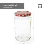 6er Set Rundglas 720 ml To 82 rot karierter Deckel incl. Diamant Gelierzauber Rezeptheft_Bild_3