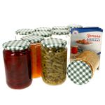 12er Set Rundglas 720 ml To 82 grün karierter Deckel incl. Diamant Gelierzauber Rezeptheft_Bild_1