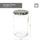 12er Set Rundglas 720 ml To 82 grün karierter Deckel incl. Diamant Gelierzauber Rezeptheft_Bild_3