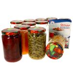 12er Set Rundglas 720 ml To 82 Obst Dekor Deckel incl. Diamant Gelierzauber Rezeptheft_Bild_1