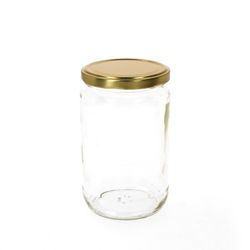 720GoldSingle.jpg 12er Set Rundglas 720 ml To 82 goldener Deckel incl. Diamant Gelierzauber Rezeptheft_Bild_2
