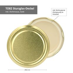TO-82-Deckelmotive-Gold-Bemassung.jpg 12er Set Rundglas 720 ml To 82 goldener Deckel incl. Diamant Gelierzauber Rezeptheft_Bild_4