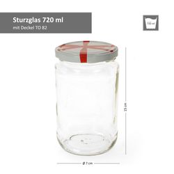 720er-Sturz-Bemassung-Schleifen-Dekor.jpg 12er Set Rundglas 720 ml To 82 Schleifendekor Deckel incl. Diamant Gelierzauber Rezeptheft_Bild_2